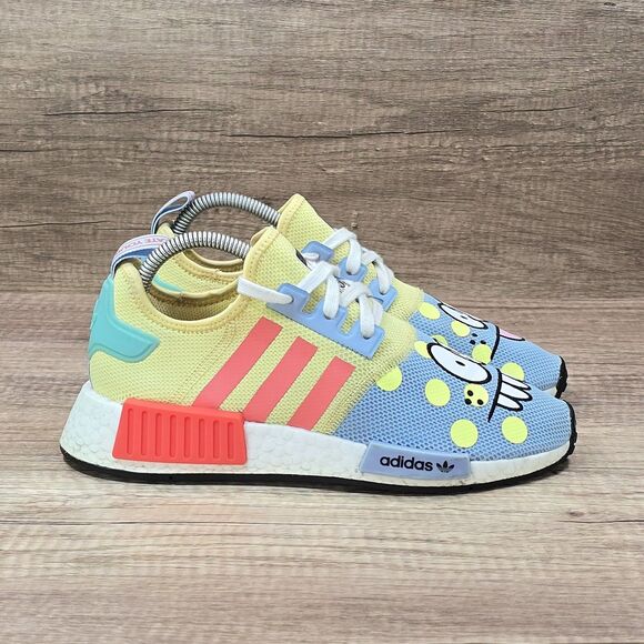 adidas NMD R1 Refined x Kevin Lyons Men's Sz 6 Women's Sz 7.5 Yellow Blue Shoes - Picture 1 of 9